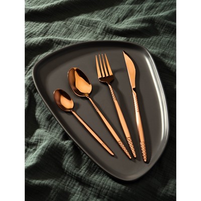 Набор столовых приборов из нержавеющей стали Magistro «Античность», 4 предмета, цвет бронзовый