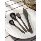 Столовые приборы Magistro Aqua, 4 предмета, нержавеющая сталь, чёрные - Фото 1