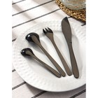 Столовые приборы Magistro Aqua, 4 предмета, нержавеющая сталь, чёрные - Фото 3