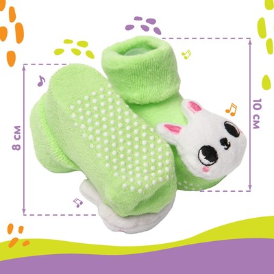 Носочки для малышей «Зайки», с погремушкой, Крошка Я