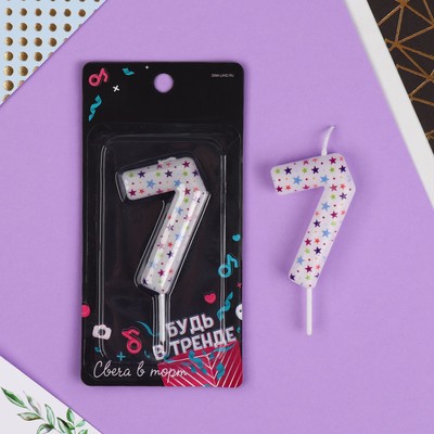 Свеча для торта, цифра «7», 5.5×8 см