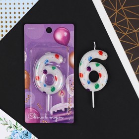 Свеча для торта, цифра «6», 5.5×8 см