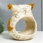 Сувенир полистоун подставка "Филин" белый с золотом 14х17х20 см - фото 21711059