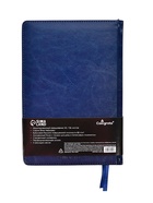 Ежедневник НЕдатированный А5, 136 листов в линейку, кожзам «Небраска», серебряный срез, синий - Фото 17