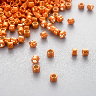 Бисер стекло 11/0 "Цилиндр. Оранжевый глянец" 10 гр
