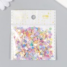 Пайетки "Плоские. Блеск золота. Нежная радуга" набор 10 гр d-4 мм - фото 24587649