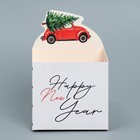 Коробка для мини-букетов «Happy New Year», 12 х 17 х 10 см - фото 7525992