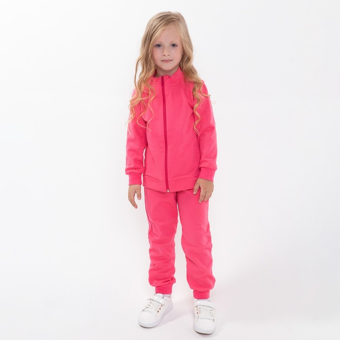 Костюм (джемпер, брюки) детский НАЧЁС, цвет фуксия, рост 134 см - Фото 1