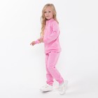 Костюм для девочки с начёсом (джемпер, брюки), розовый, рост 122 см - Фото 5
