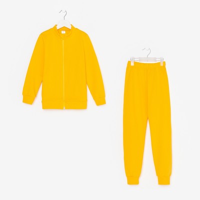 Костюм детский с начёсом (джемпер, брюки), жёлтый, рост 92 см