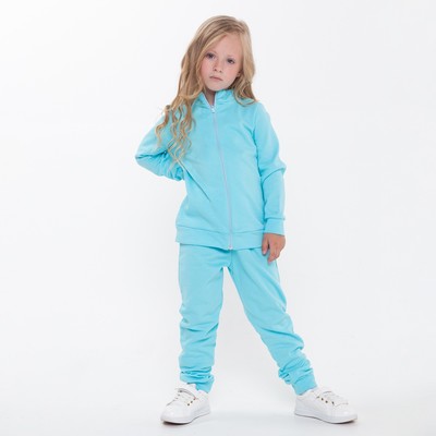 Костюм детский с начёсом (джемпер, брюки), голубой, рост 122 см