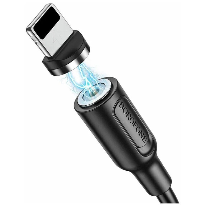 Кабель Borofone BX41, Lightning - USB, магнитный, 2.4 А, 1 м, PVC оплётка, чёрный - фото 51456463