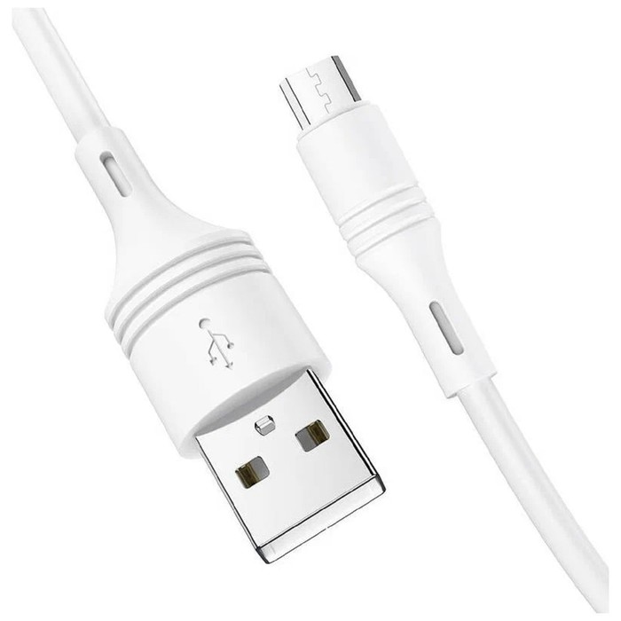 Кабель Borofone BX43, microUSB - USB, 2.4 А, 1 м, PVC оплётка, белый - фото 51456481