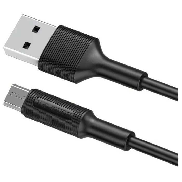 Кабель Borofone BX1, microUSB - USB, 2.4 А, 1 м, PVC оплётка, чёрный - фото 51456526