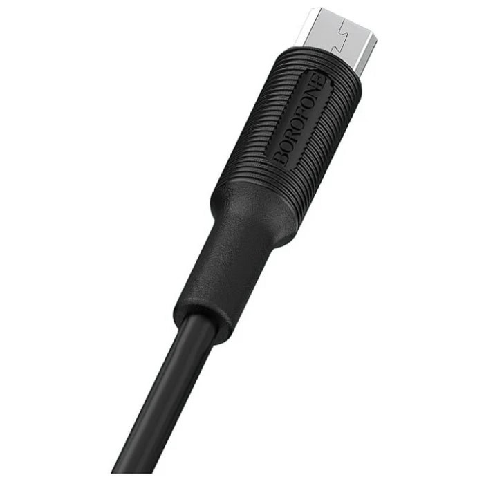 Кабель Borofone BX1, microUSB - USB, 2.4 А, 1 м, PVC оплётка, чёрный - фото 51456527