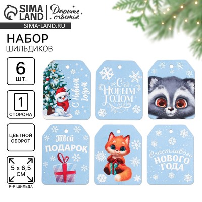 Шильдик на подарок «Твой подарок», набор 6 штук, 16 х 24 см