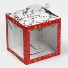 Коробка кондитерская с окном, сундук, «Рождественская почта» 20 х 20 х 20 см - Фото 2