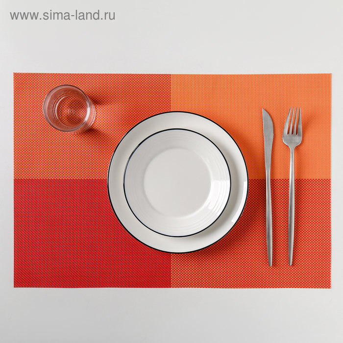 Салфетка сервировочная на стол «Настроение», 45×30 см, цвет оранжевый - Фото 1