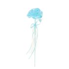 Цветок-конфетница для букетов "Роза" голубая с бантиком - Фото 2