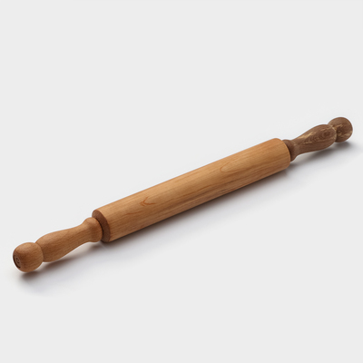 Скалка для теста с вращающимися ручками Adelica, 50×4.2 см, бук