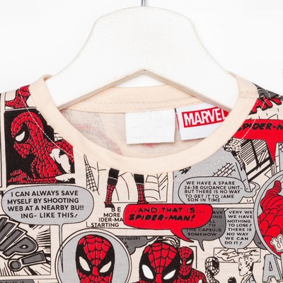 Футболка детская Marvel, цвет бежевый, рост 92-98 см (2-3 года)