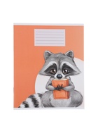 Комплект тетрадей из 10 штук, 18 листов в клетку Calligrata "Еноты", обложка мелованный картон, ВД-лак, блок офсет, 5 видов по 2 штуки - фото 121949750