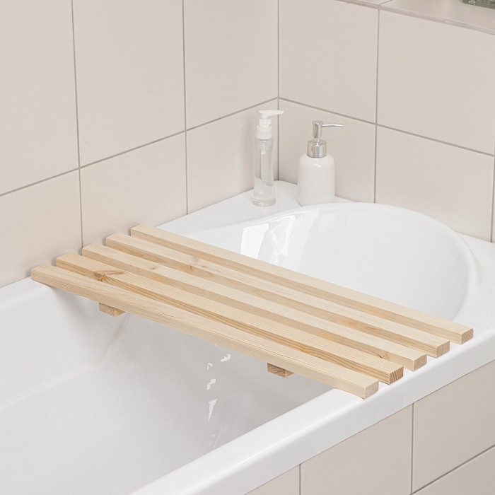 Сиденье для ванны, 68×27×3,5 см, сосна - Фото 1