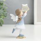 Сувенир полистоун "Малышка-ангел в бело-голубом платьице с золотой звездой" 11,5х5,5х6 см - Фото 2