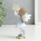Сувенир полистоун "Малышка-ангел в бело-голубом платьице с золотой звездой" 11,5х5,5х6 см - Фото 3