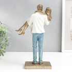 Фигура полистоун «Влюблённые. Буду носить тебя на руках», бело-голубой под бронзу, 26×9×16 см - Фото 3