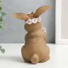 Сувенир полистоун "Кролик в цветочном венке и букетом цветов" 11х7,5х7,5 см - Фото 3