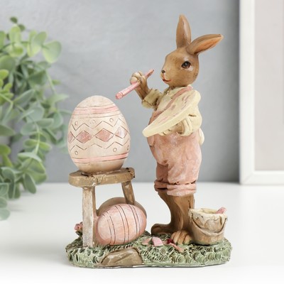 Фигурка полистоун «Зайчик-художник роспись яиц», 15.5×7.5×11.5 см