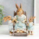 Фигурка полистоун «Зайка-бабуля с внучатами», 16.5×11×17.5 см - Фото 1