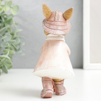 Фигурка полистоун «Зайка в шляпке и дождевике с зонтом», 14.5×6.5×8 см