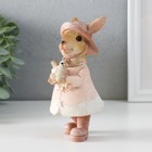 Фигурка полистоун «Зайка в шляпке и дождевике с воробышком», 13.5×6.5×7 см - Фото 4