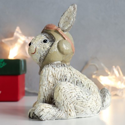 Фигурка полистоун «Зайчик-авиатор», блеск, 13×10×11.5 см