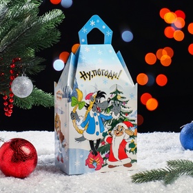 Подарочная новогодняя коробка "Ну, погоди!", замок малый, для сладких подарков, 14.5?8.5?25.5 см (комплект 5 шт)