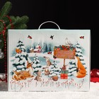 Подарочная новогодняя коробка, Адвент календарь "Акварельный лес", 39 х 29,5 х 2,9 см. - Фото 1