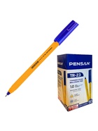 Ручка шариковая Pensan. ТR-23, синий стержень, игольчатый узел 1 мм, на масляной основе, треугольный корпус - Фото 4