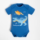 Боди детское Крошка Я "Dino", рост 62-68 см, цвет синий - фото 1830442