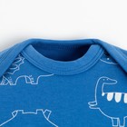 Боди детское с длинным рукавом Крошка Я "Dino", рост 62-68 см, цвет синий - фото 46800150