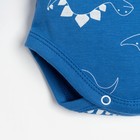 Боди детское с длинным рукавом Крошка Я "Dino", рост 62-68 см, цвет синий - фото 46800153