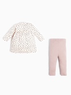 Комплект: платье и легинсы Крошка Я «Киса», рост 68-74 см, бежевый, лиловый - фото 31316272