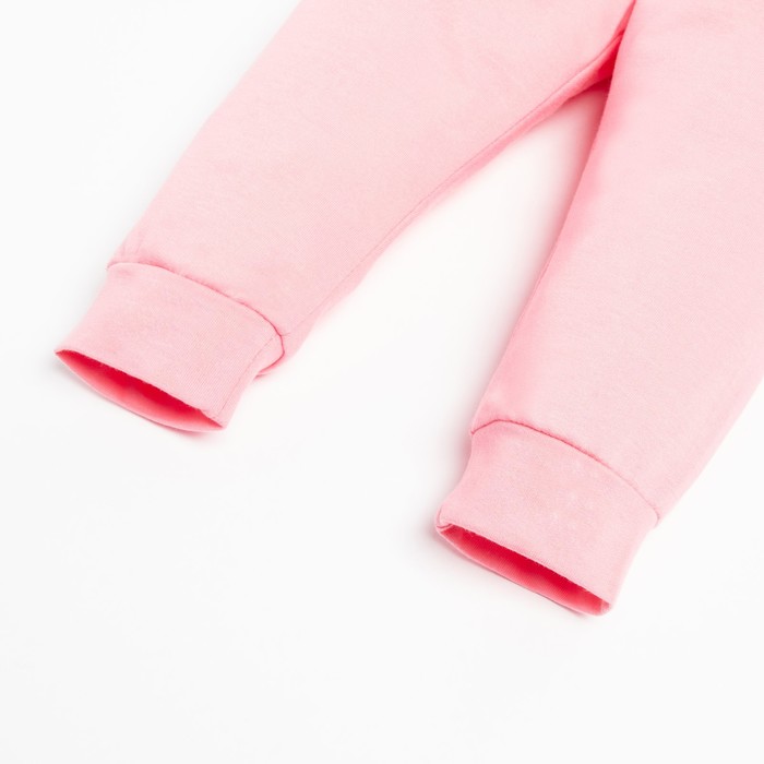Комплект: джемпер и брюки Крошка Я "Princess", рост 68-74 см, цвет бежевый/розовый - фото 1907504025