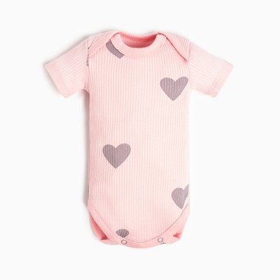 Боди для девочки «Крошка Я. Сердца», рост 62-68 см, розовое