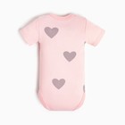 Боди Крошка Я «Сердца», рост 74-80 см, цвет розовый - фото 22476358