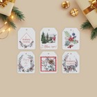 Шильдик на подарок Happy new year, набор 6 штук, 16 х 24 см 7819735