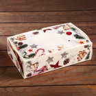 Коробка новогодняя сборная крышка - дно с окном, «Мандарины», 25×15×7 см - Фото 4