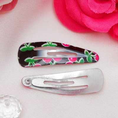 Невидимка для волос "Цветик вишенка" (набор 12 шт) 3 см