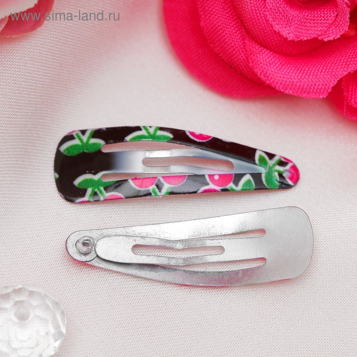 Невидимка для волос "Цветик вишенка" (набор 12 шт) 3 см - Фото 1